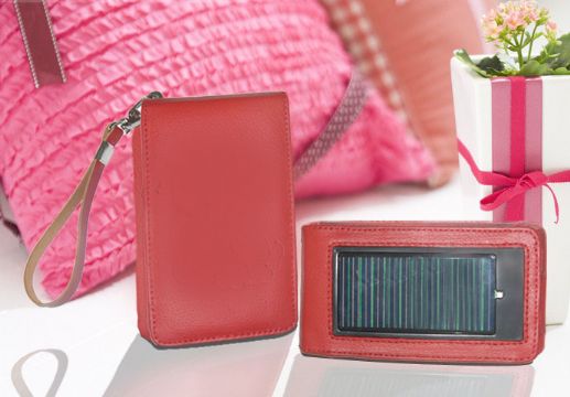 Solar Cellphone Charger Leather Case 